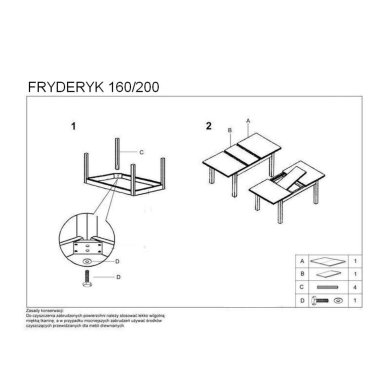 Раскладной обеденный стол Halmar FRYDERYK Орех V-PL-FRYDERYK/200-ST-C.ORZECH фото - 2