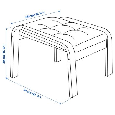 IKEA Кресло-качалка с подставкой POANG Бежевый (ИКЕА ПОАНГ) 99502007 фото - 2