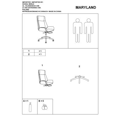 Офісне крісло Signal Maryland Чорний OBRMARYLANDCOR фото - 3