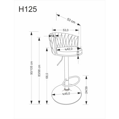 Барный стул Halmar H125 Пепельный - 11 Барный стул Halmar H125 Пепельный V-CH-H/125-POPIELATY фото - 11