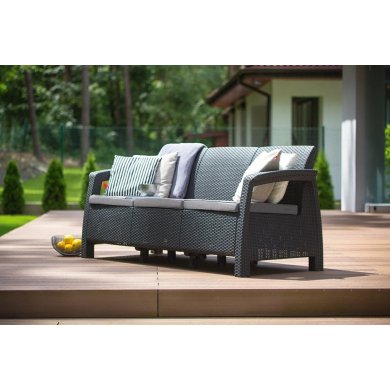 Садовий диван Keter CORFU LOVE SEAT MAX Графіт 258975 фото - 6