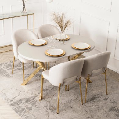 Розкладний обідній стіл Mebel Elit LUGO Кашемір - 6 Розкладний обідній стіл Mebel Elit LUGO Кашемір ME.LUGO/KASZ/ZL/S фото - 6