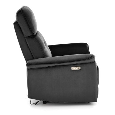 Кресло мягкое раскладное с реклайнером Halmar SEMIR Welur Черный V-CH-SEMIR-FOT-CZARNY фото - 4