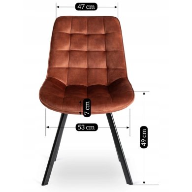 Обідній стілець Mebel Elit RICK Welur Рудий - 9 Обідній стілець Mebel Elit RICK Welur Рудий ME.RICK/RD/V/K фото - 9