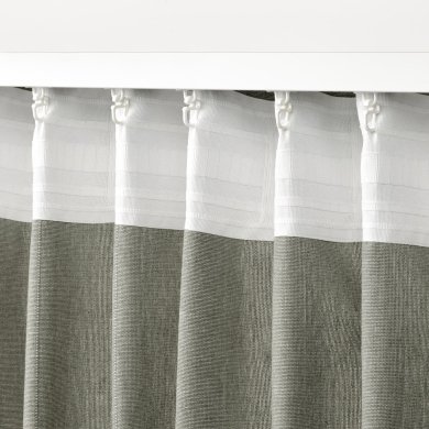Шторы LENDA 140х300 см 2 шт Серо-зеленый - 2 IKEA Шторы LENDA 140х300 см 2 шт Серо-зеленый (ИКЕА ЛЕНДА) 90559197 фото - 2