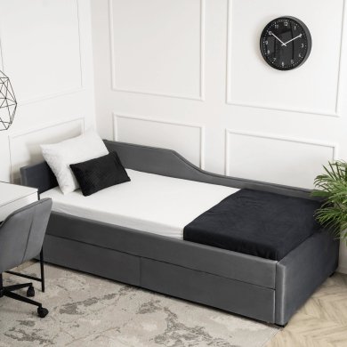 Ліжко Mebel Elit JONAS Welur 90x200 см Сірий - 5 Ліжко Mebel Elit JONAS Welur 90x200 см Сірий ME.JONAS/90/CP/V/LOZZPOJ фото - 5