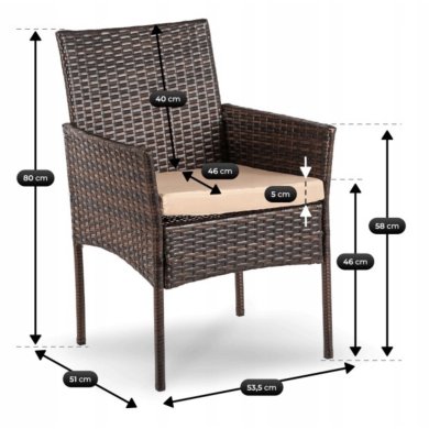 Комплект садових меблів Mebel Elit MORADO Коричневий ME.MORADO/BR/RT/OGR/ZES фото - 9