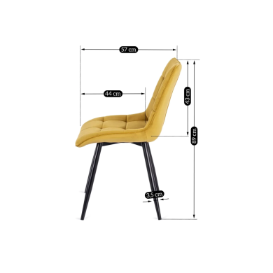 Обідній комплект меблів Mebel Elit HARRY RIO | Дуб крафт / Чорний / Гірчичний HARRY/DC/CZ/S/RIO/CU/V/Z4/K фото - 3