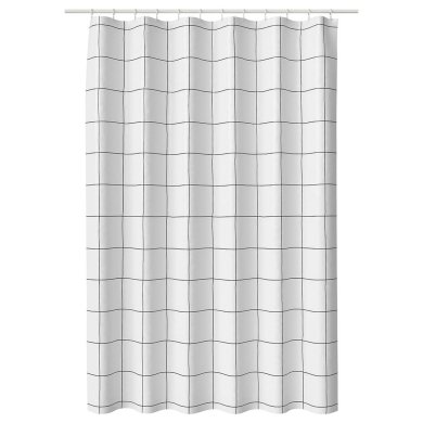 IKEA Занавеска для душа JAMTSTARR 180x200 см Белый (ИКЕА ДЖАМТСТАРР) 00609922