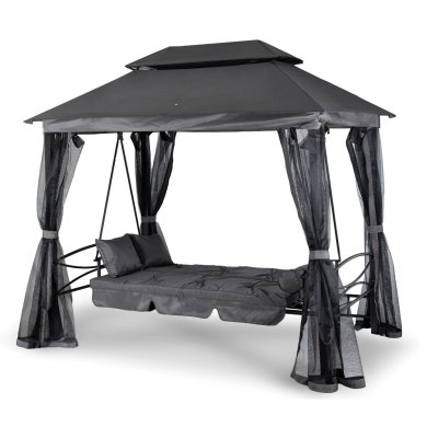 Садовые качели с москитной сеткой Mebel Elit CARMEN 237x150x256 см Серый ME.CARMEN/P/T/OGR/HUS фото - 2