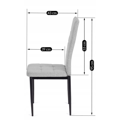 Обідній стілець Mebel Elit TEX Сірий - 6 Обідній стілець Mebel Elit TEX Сірий ME.TEX/P/T/K фото - 6