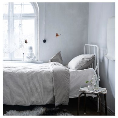 IKEA Комплект постельного белья BLAVINDA 200x200 см Серый (ИКЕА BLÅVINDA) 20328049 фото - 10