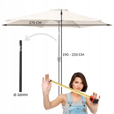 Садова парасоля Kontrast BOSTON 270 см Бежевий - 8 Садова парасоля Kontrast BOSTON 270 см Бежевий 5.06.213044 фото - 8