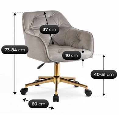Офисное кресло Mebel Elit KONOR Welur Серый ME.KONOR/P/ZL/V/FO фото - 12