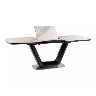 Раскладной обеденный стол Signal ARMANI Ceramic Marmur Белый ARMANIBC160 фото - 4