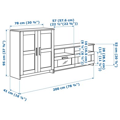 IKEA Комбинация под ТВ BRIMNES (ИКЕА БРИМНЕС) 59184337 фото - 4