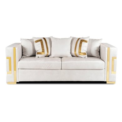 Диван Mebel Elit PALLAZO 3S Welur Кремовый ME.PALLAZO3S/KR/ZL/V/SOF фото - 2