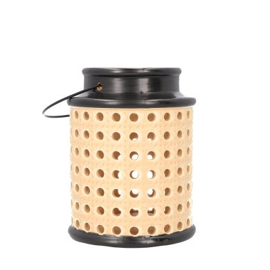 Фонарь Homla RATTAN 12x15,5 | Черный / Бежевый 208336