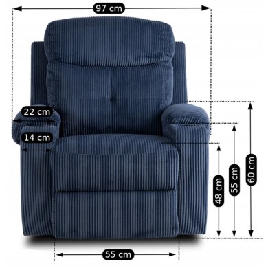 Крісло м'яке розкладне з реклайнером Mebel Elit TORRES Velvet Синій ME.TORRES/GR/SZTR/FW фото - 14