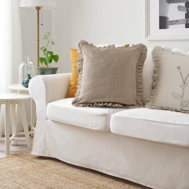 IKEA Декоративна наволочка AKERNEJLIKA 50х50 см Бежевий (ИКЕА Акернейлика) 50577202 фото - 4