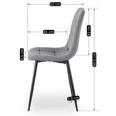 Обеденный стул Mebel Elit PERU 2 Серый - 10 Обеденный стул Mebel Elit PERU 2 Серый ME.PERU2/P/T/K фото - 10