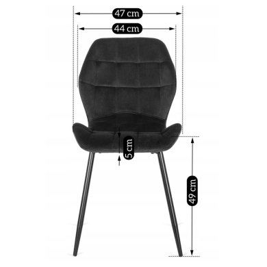 Обідній стілець Mebel Elit LUCKY Welur Чорний - 12 Обідній стілець Mebel Elit LUCKY Welur Чорний ME.LUCKY/CZ/V/K фото - 12