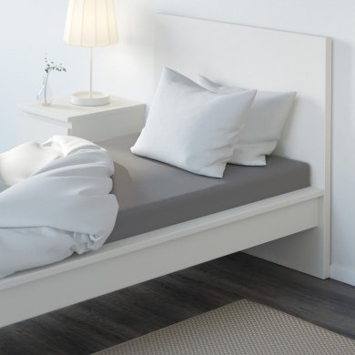 IKEA Простирадло на резинці ULLVIDE 90x200 см Сірий (ИКЕА ULLVIDE) 70342774 фото - 12