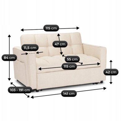 Раскладной диван Mebel Elit ASTER Бежевый ME.ASTER/BZ/T/SOF фото - 15