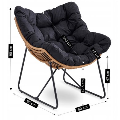 Садове крісло Mebel Elit FIN Чорний ME.FIN/CZ/T/FW фото - 6