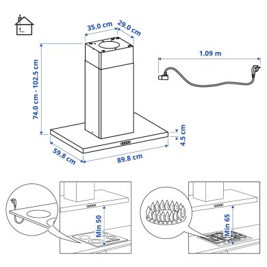 IKEA Вытяжка потолочная SVAVANDE (ИКЕА СВАВАНДЕ) 40389089 фото - 10