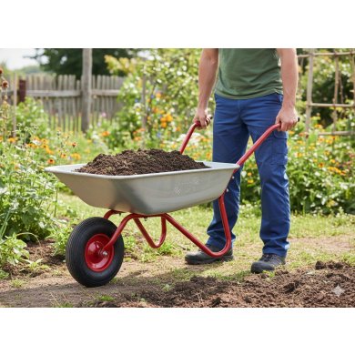 Садовая тележка Garden Line 120 л Серебристый HAT0633 фото - 12