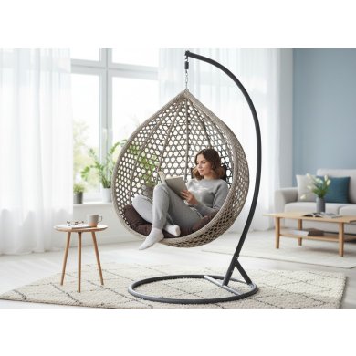 Підвісне крісло-кокон Garden Line XL Сірий FAT0223 фото - 4