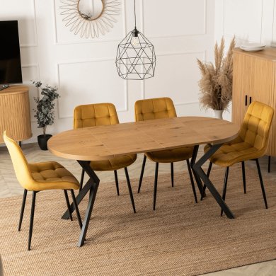 Розкладний обідній стіл Mebel Elit DORIAN Дуб золотий - 11 Розкладний обідній стіл Mebel Elit DORIAN Дуб золотий ME.DORIAN/DZ/CZ/S фото - 11