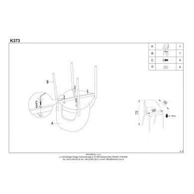 Обеденный стул Halmar K373 Бежевый - 13 Обеденный стул Halmar K373 Бежевый V-CH-K/373-KR-BEŻOWY фото - 13
