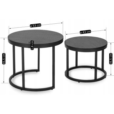 Комплект журнальних столів Mebel Elit MANU 2 шт Чорний - 3 Комплект журнальних столів Mebel Elit MANU 2 шт Чорний ME.MANU/CZ/CZ/L фото - 3