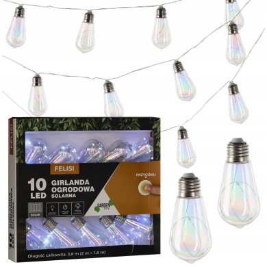 Декоративна гірлянда на сонячній батареї Garden Line 10 LED 1,8 м Опаловий теплий-білий - 2 Декоративна гірлянда на сонячній батареї Garden Line 10 LED 1,8 м Опаловий теплий-білий SOL3552 фото - 2