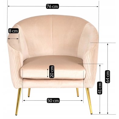 Кресло мягкое Mebel Elit STELLA Welur Бежевый - 13 Кресло мягкое Mebel Elit STELLA Welur Бежевый ME.STELLA/BZ/ZL/V/FW фото - 13