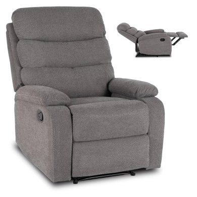 Крісло м'яке розкладне з реклайнером Mebel Elit KOBE 2 Сірий ME.KOBE/P/T/FW