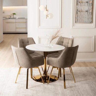 Обеденный стул поворотный Mebel Elit MIA Бежевый ME.MIA2/BZ/ZL/T/K фото - 5