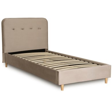 Кровать Mebel Elit DENNIS Welur 90x200 см Бежевый - 2 Кровать Mebel Elit DENNIS Welur 90x200 см Бежевый ME.DENNIS/90/BZ/V/LOZ фото - 2