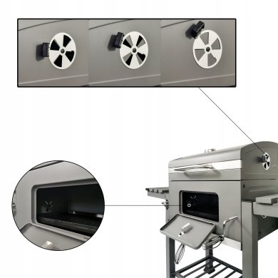 Угольный гриль с чугунной решеткой Kontrast BBQ1010 Серебристый - 9 Угольный гриль с чугунной решеткой Kontrast BBQ1010 Серебристый 5.22.14218 фото - 9