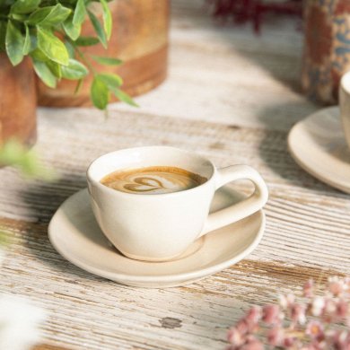 Чашка з блюдцем Homla ODELA 80 мл Кремовий - 4 Чашка з блюдцем Homla ODELA 80 мл Кремовий 227775 фото - 4