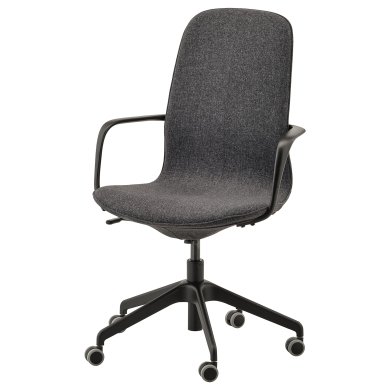 IKEA Офісне крісло LANGFJALL Темно-сірий (ИКЕА ЛАНГФЬЯЛЛ) 29178074 фото - 2