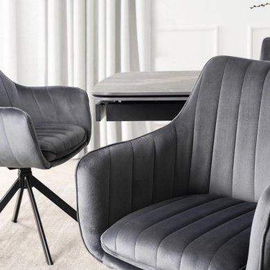 Обідній стілець поворотний Mebel Elit MUMBAI Welur Сірий ME.MUMBAI/P/V/K фото - 7