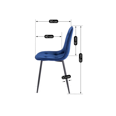 Обідній стілець Mebel Elit ARIS Welur Синій aris/gra фото - 2