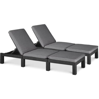 Комплект складаних шезлонгів Keter DAYTONA DELUXE 2 шт Графіт 003619