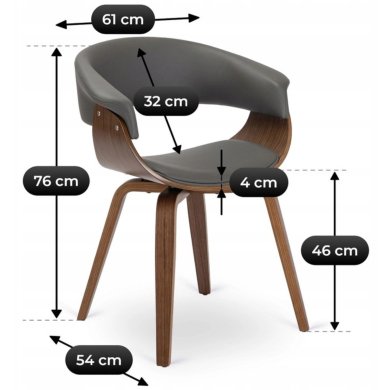 Обеденный стул Mebel Elit GARY 3 Серый ME.GARY/P/O/DG/E/K фото - 5