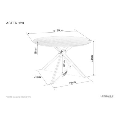 Обеденный стол Signal ASTER Дуб ASTERDCFI120 фото - 8