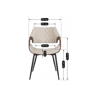 Обідній стілець Mebel Elit DAKOTA Welur Бежевий ME.DAKOTA/BZ/O/V/K фото - 12