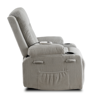 Крісло м'яке розкладне масажне з реклайнером Mebel Elit BOX Velvet Сірий ME.BOX2/P/SZTR/FW фото - 4